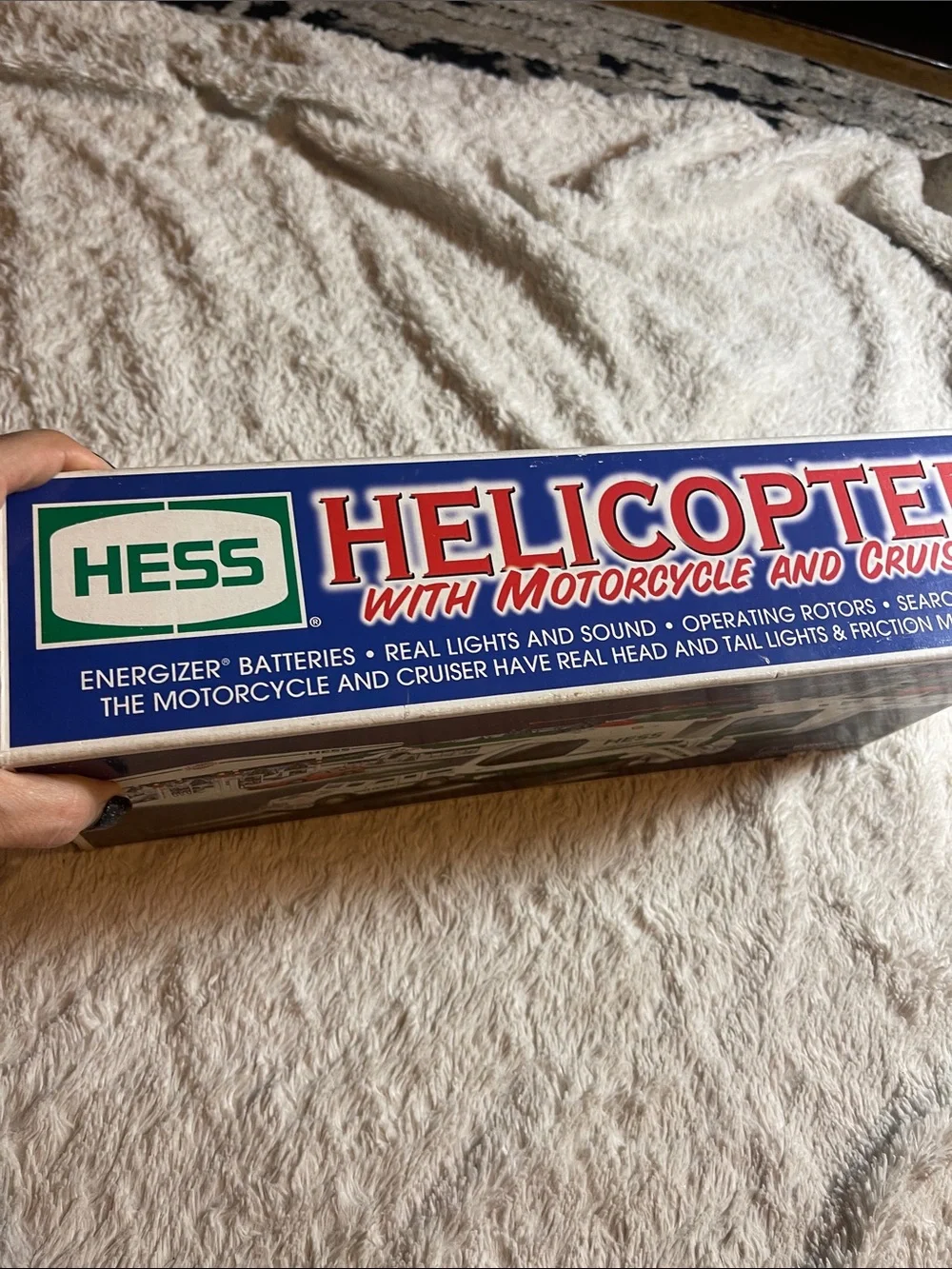 Hess 2001 green   and White Rescue Helicopter & Vehicle Playset